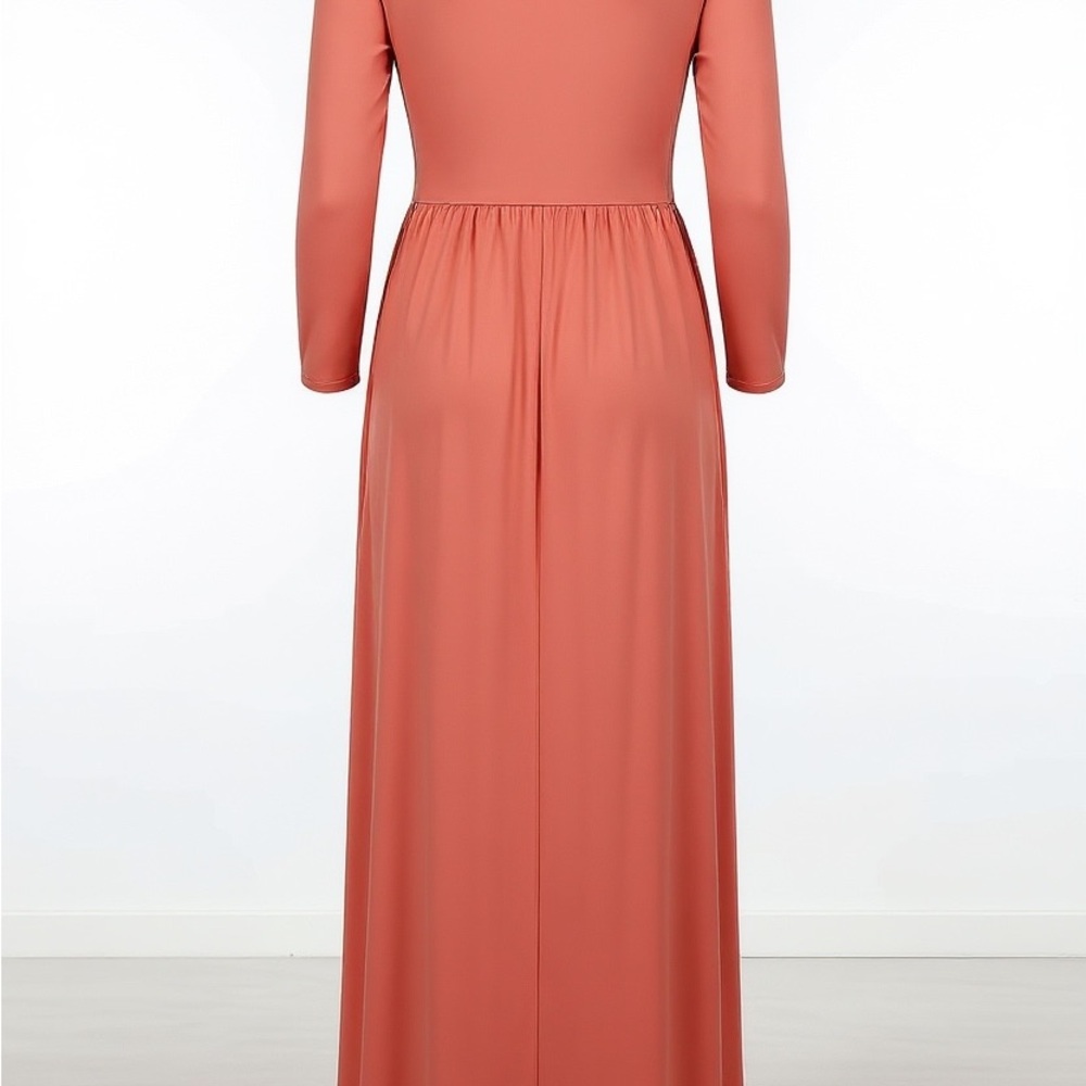 Mother Bee Maternity Coral Maxi Dress - Picture 3 of 9